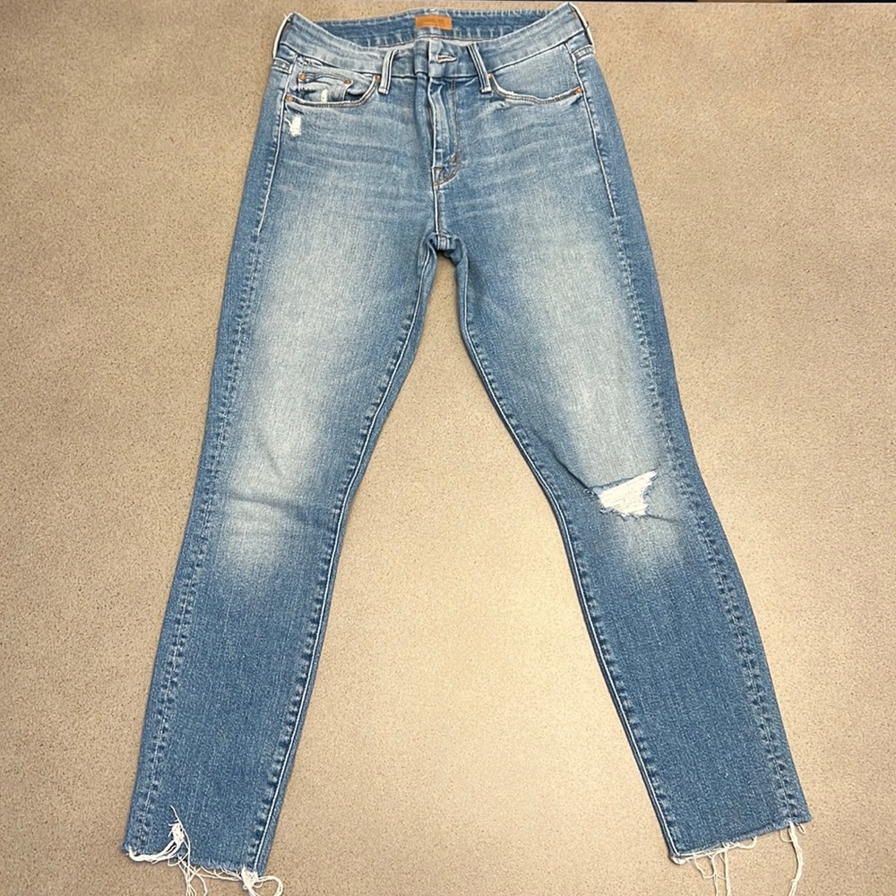 Mother jeans looker ankle fray style
